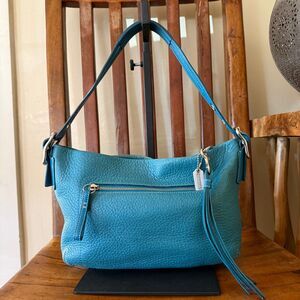 Coach Soho Pebbled Leather Hobo Bag – Teal Blue